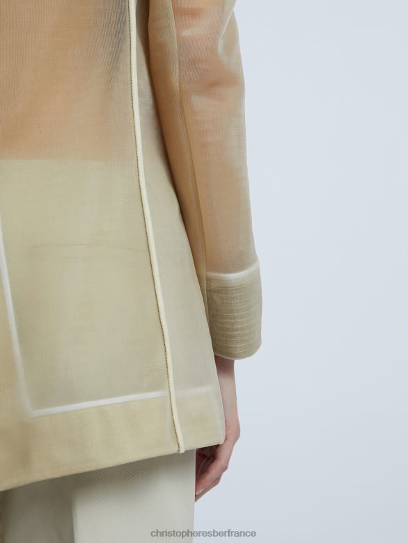 blazer à contour graphique en transparence sur mesure 4680H171 bronzer vêtements Christopher Esber