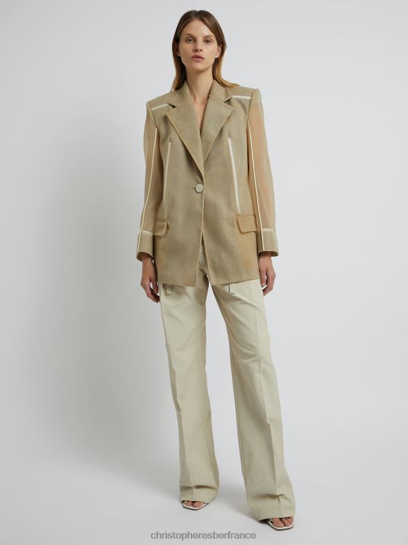 blazer à contour graphique en transparence sur mesure 4680H171 bronzer vêtements Christopher Esber