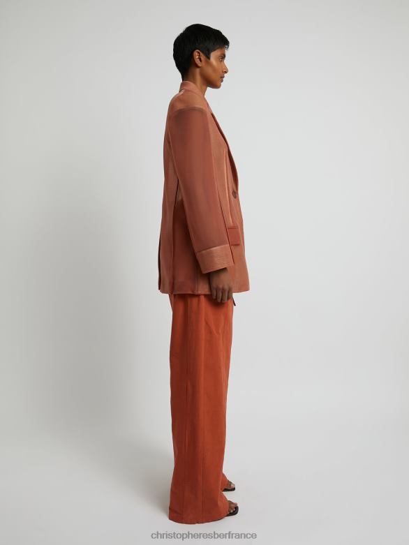 blazer à contour graphique en transparence sur mesure 4680H172 cornaline vêtements Christopher Esber