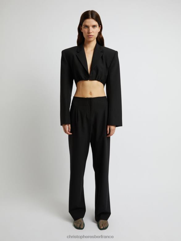 blazer court scylla 4680H168 noir vêtements Christopher Esber