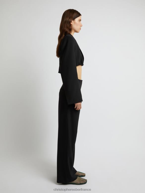 blazer court scylla 4680H168 noir vêtements Christopher Esber