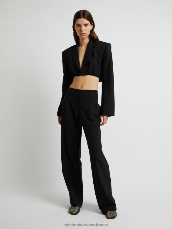 blazer court scylla 4680H168 noir vêtements Christopher Esber