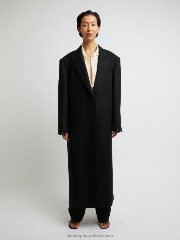 le manteau caravella 4680H169 noir vêtements Christopher Esber