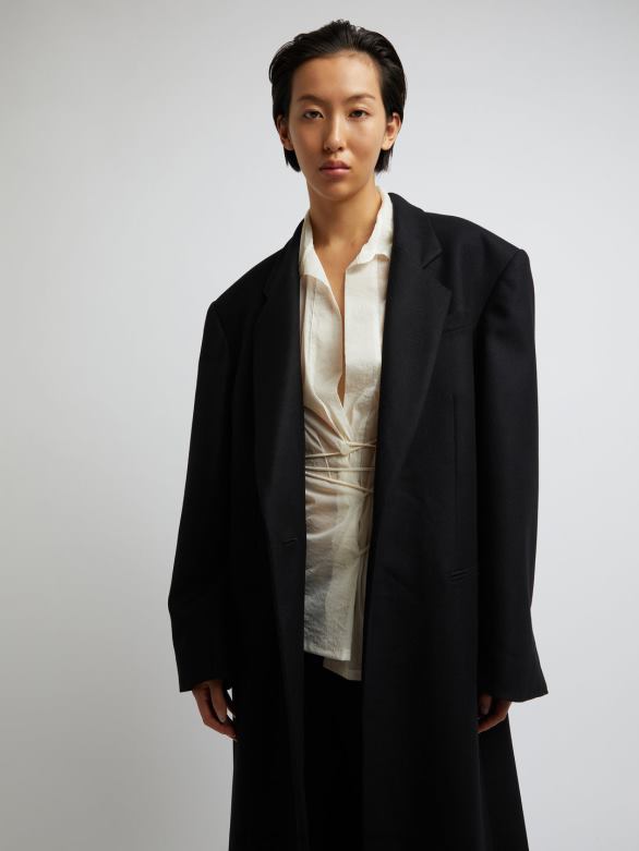 le manteau caravella 4680H169 noir vêtements Christopher Esber