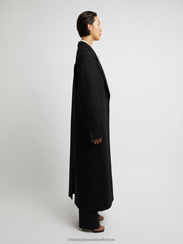 le manteau caravella 4680H169 noir vêtements Christopher Esber