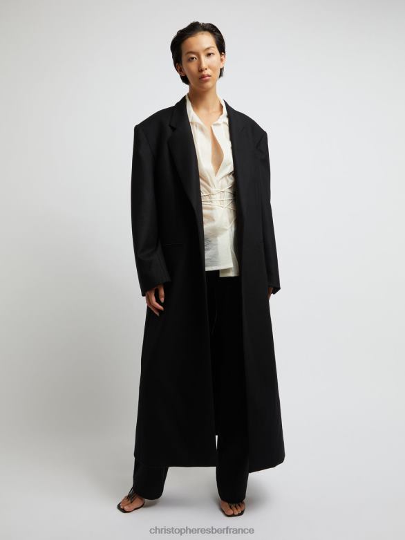 le manteau caravella 4680H169 noir vêtements Christopher Esber