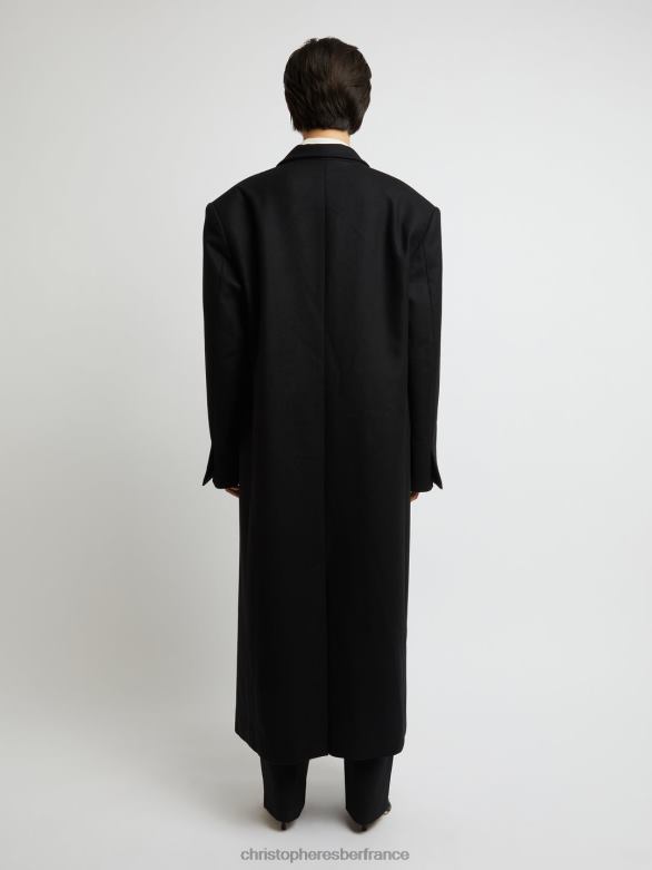 le manteau caravella 4680H169 noir vêtements Christopher Esber