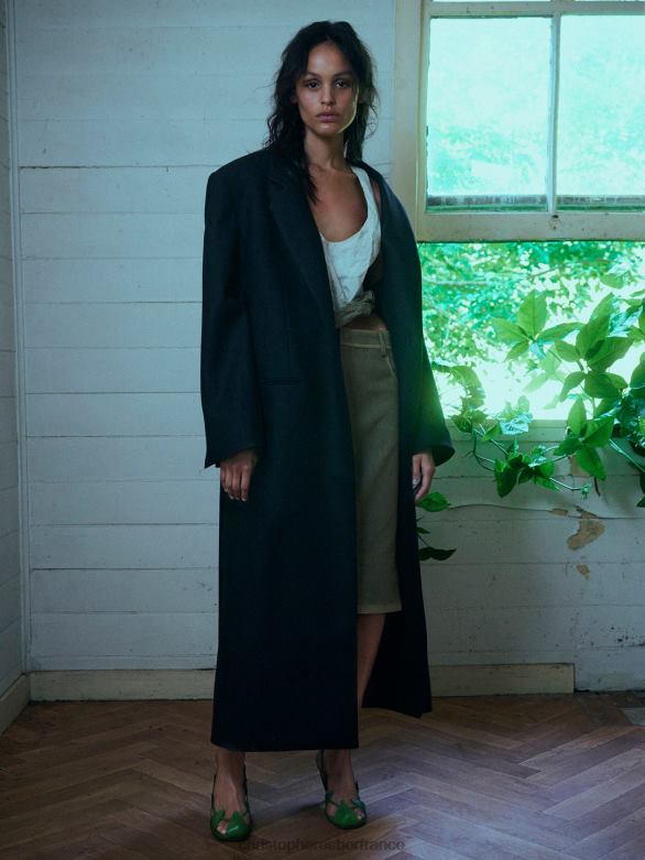 le manteau caravella 4680H169 noir vêtements Christopher Esber