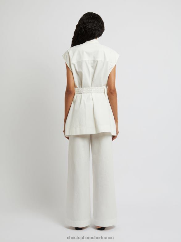 veste sans manches avec ceinture 4680H173 blanc vêtements Christopher Esber